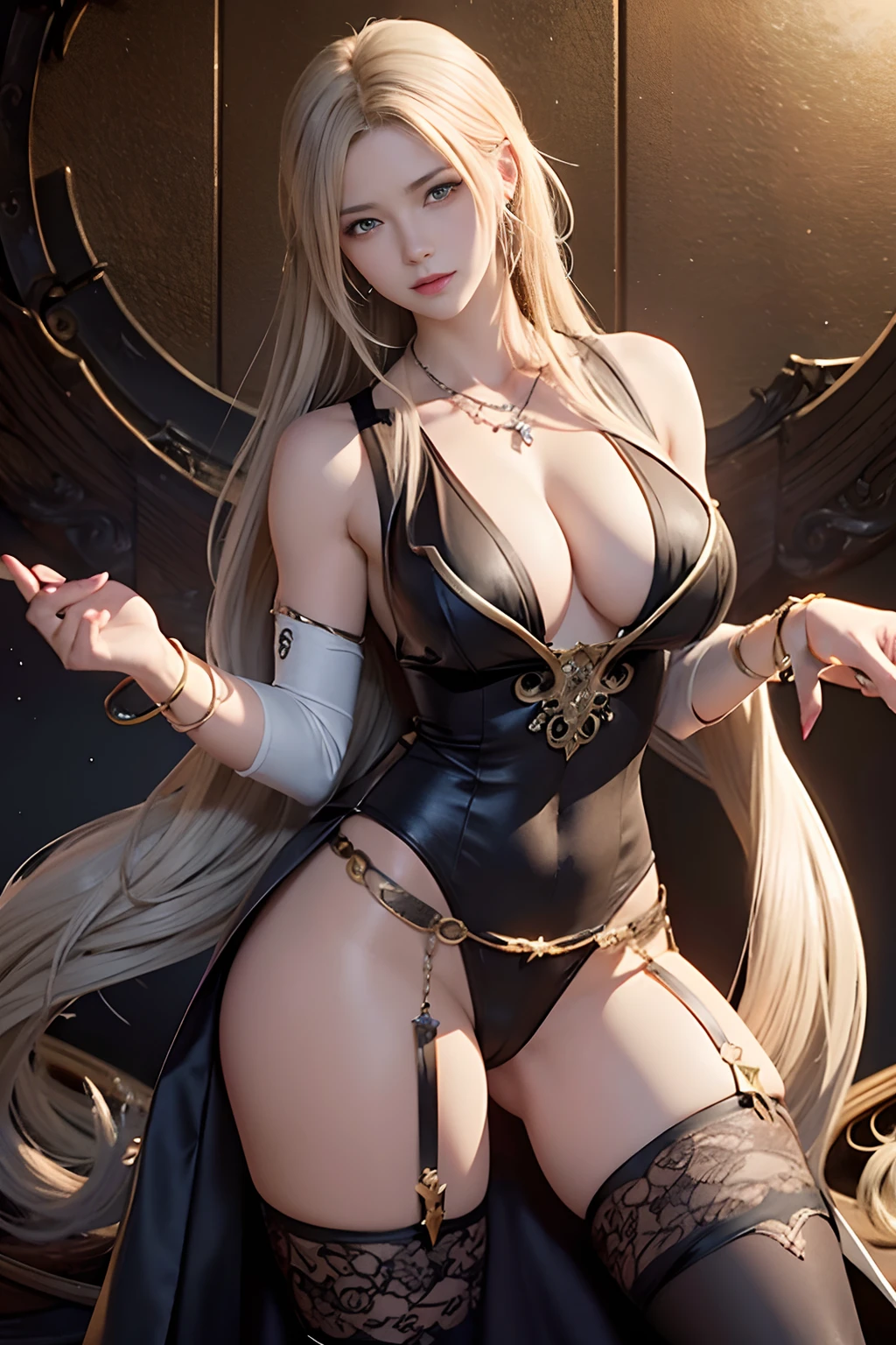 a drawing，Draw a woman with long hair in a vest and necklace, detailed anime character art, Boris Vallejo. Octopath Traveler, Beautiful character painting, detailed character art, detailed character portrait, Anime character art, Character portrait art, Character artwork, Stunning character art, epic exquisite  character art, official character art, granblue fantasy, character art