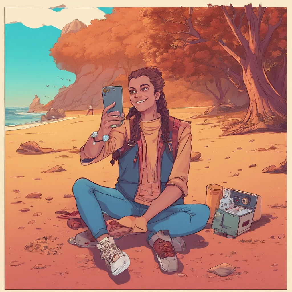 VeronicaCipher ((selfie da parte do corpo, Feliz)), obra-prima, melhor qualidade, ultradetalhado, sozinho, ao ar livre, (dia), montanhas, Natureza, (nuvens, ..piso) Alegre, Feliz, mochila, Saco de dormir, camping stove, bottled water, botas de montanha, Luvas, pullover, kalap, lanterna, floresta, pedras, rio de janeiro, madeira, smoke billowing, Sombras, contraste, clear sky, analogue style (matiz quente, tom quente): 1.2), Close-up, cinematiclight, side-lighting, ultra high reflooring, melhor sombra, ..RAW, parte superio de janeiror do corpo, Wearing Pullover Kodak Vision 3.
