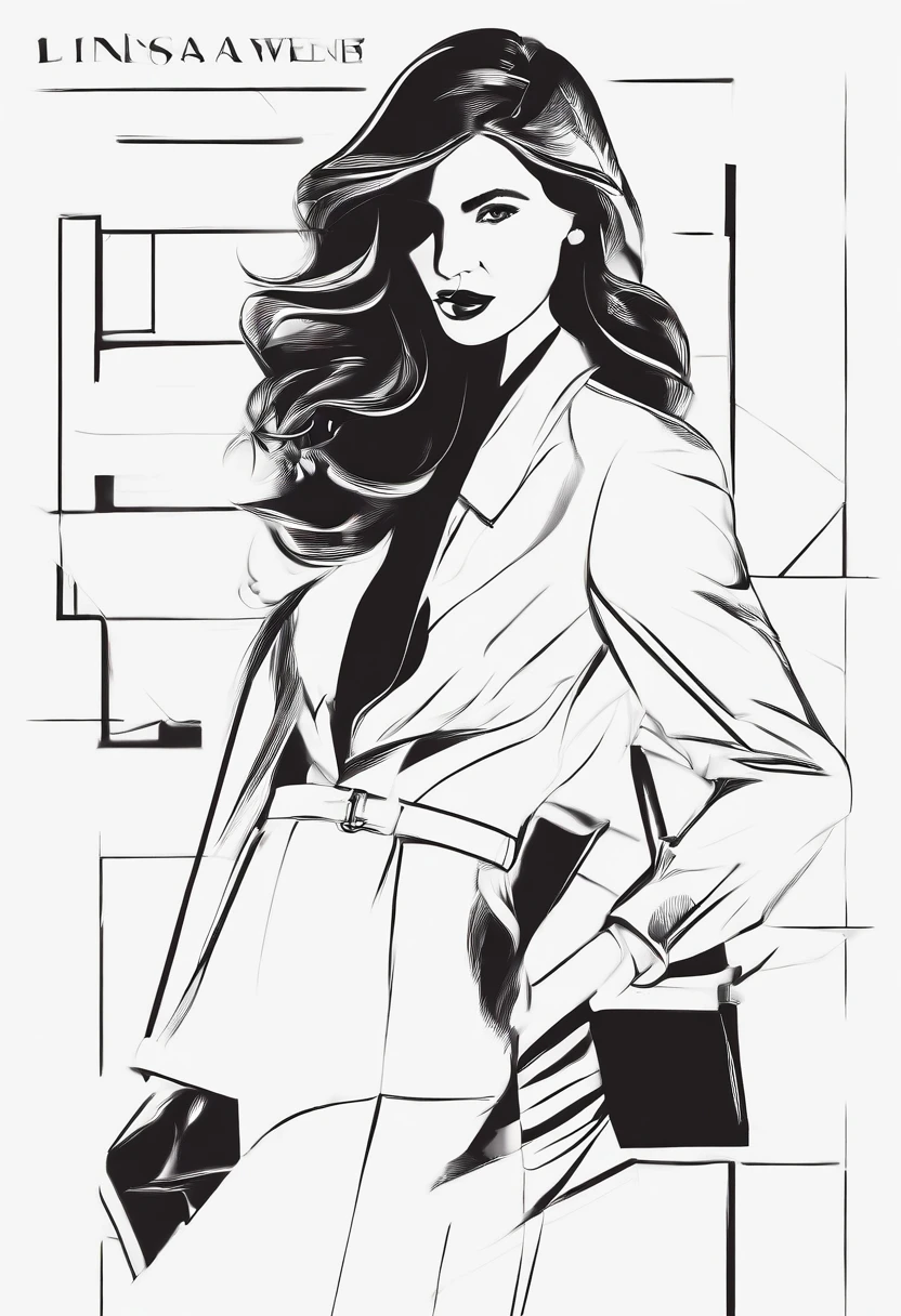 Personagen feminina, corpo inteiro, cabelo curto, blusa de marinheiro, saia de marinheiro curta