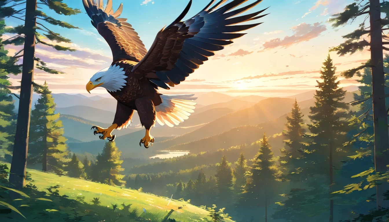 REALISTIC EAGLE flying in the black forest