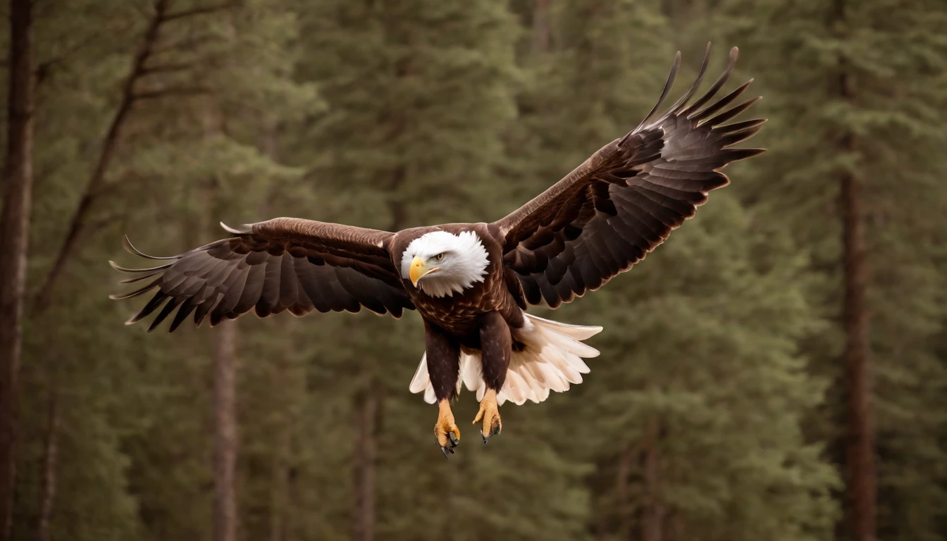 REALISTIC EAGLE flying in the black forest