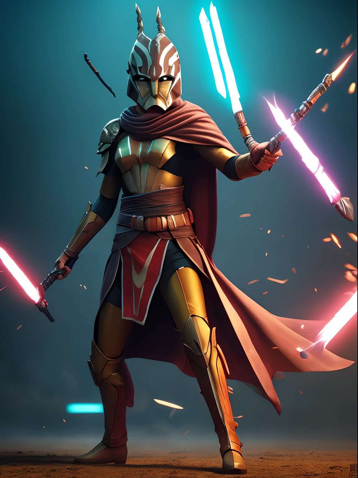 (masterpiece) Fast-paced action scene of Ahsoka Tano in the style shine rhinestone crystals, photorealistic scenes, detailed comic book arts, epic, rtx on, daz3d, animated illustrations, digital art techniques, intense full body, within a vibrant hologram.