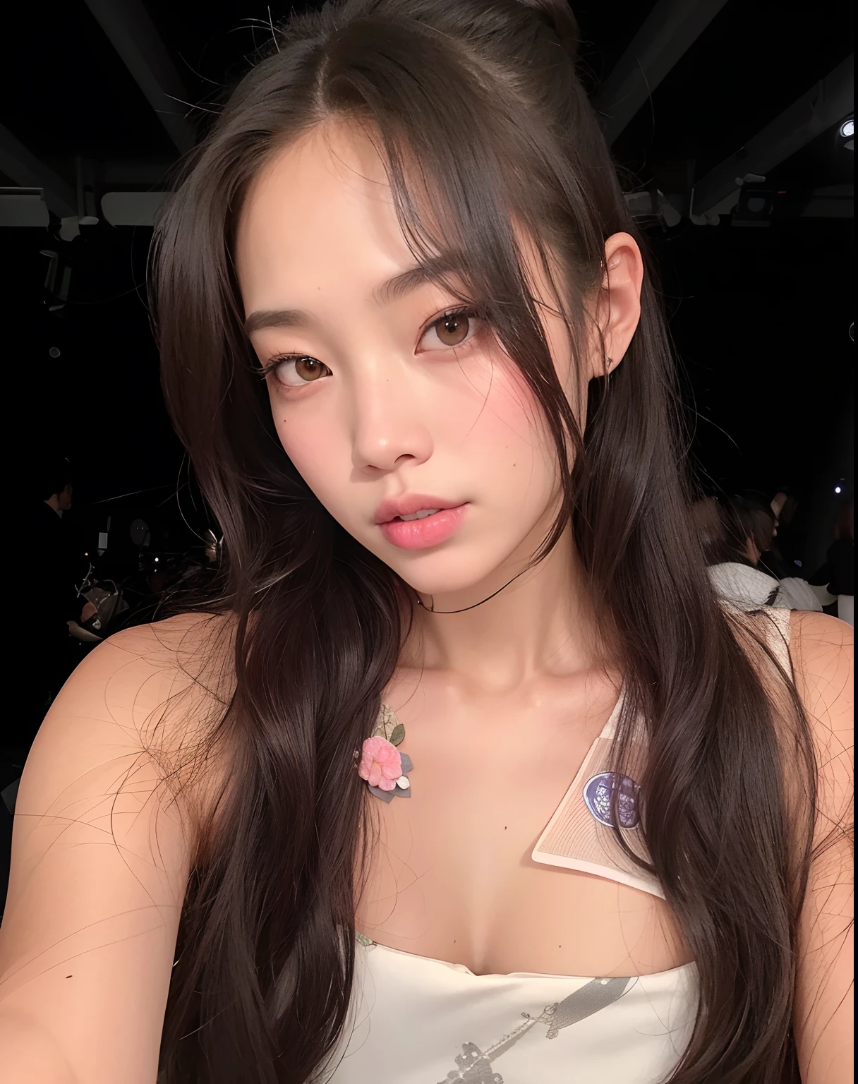 there is a woman with long hair posing for a picture, jennie blackpink, Retrato de Jossi de Blackpink, jossi do blackpink, Dom Yunjoo, Heonhwa Choe, Yoshitomo Nara, Kiko Mizuhara, Chiho, Lee Ji-eun, Lee Ji - Eun, Parque Ji-min, Seseon Yoon