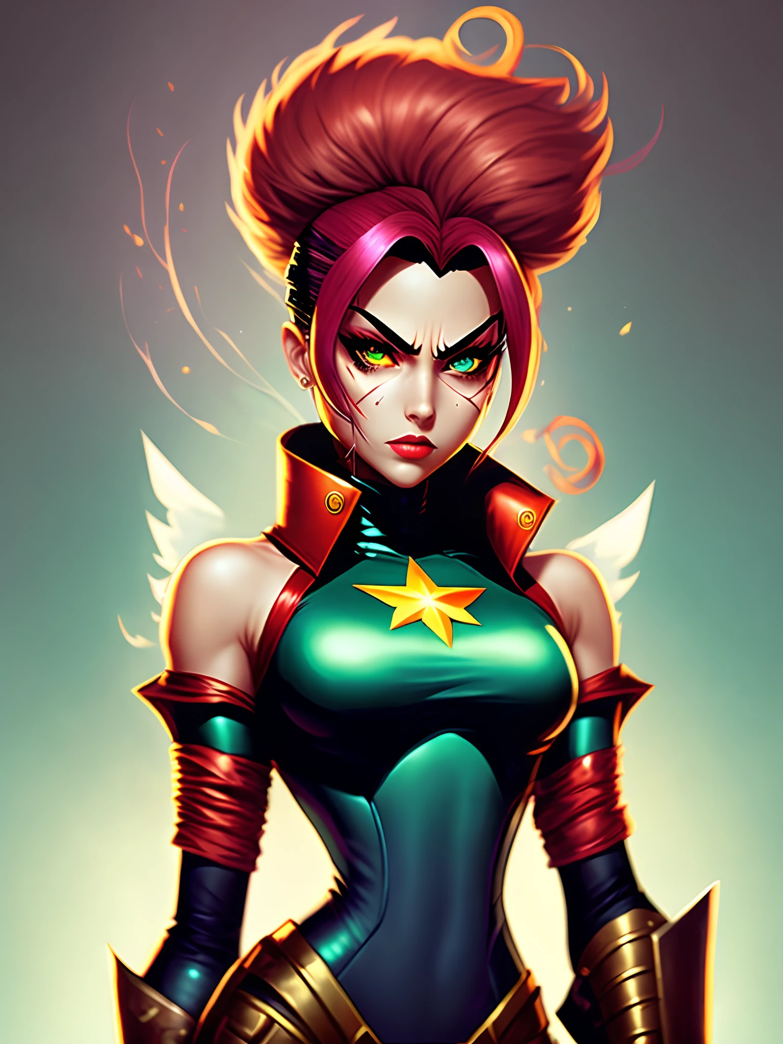 Star fire from teen titans as a baddie