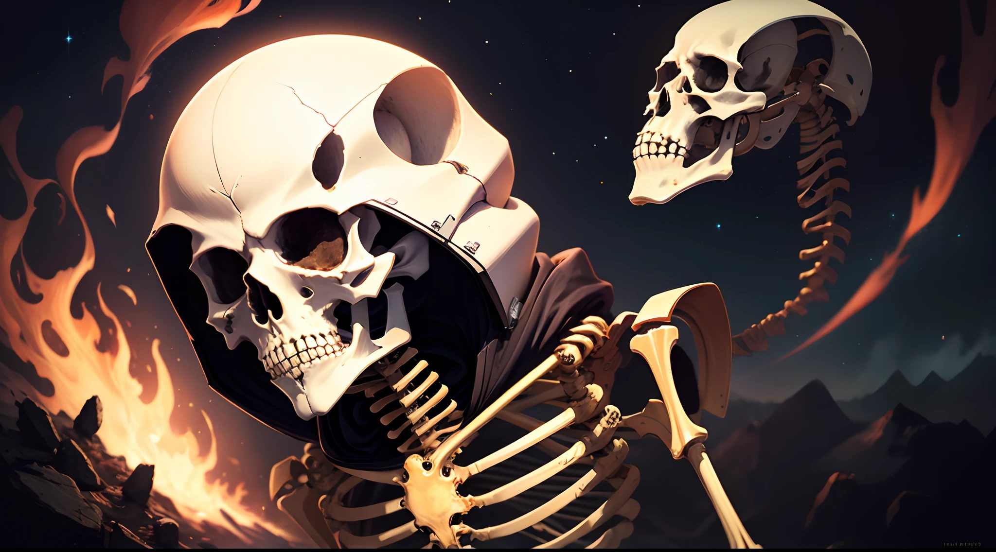 Death metal skeleton astronaut