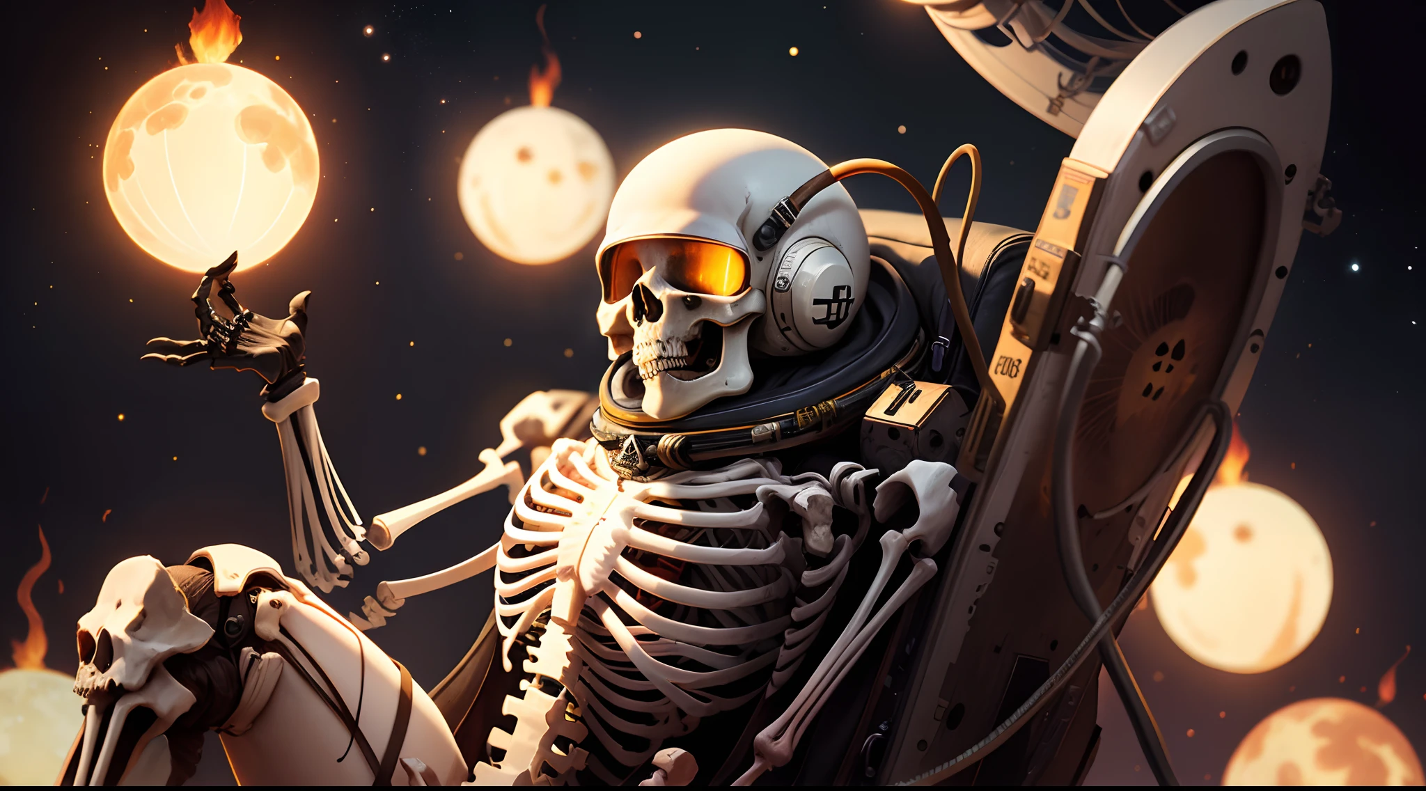 Death metal skeleton astronaut