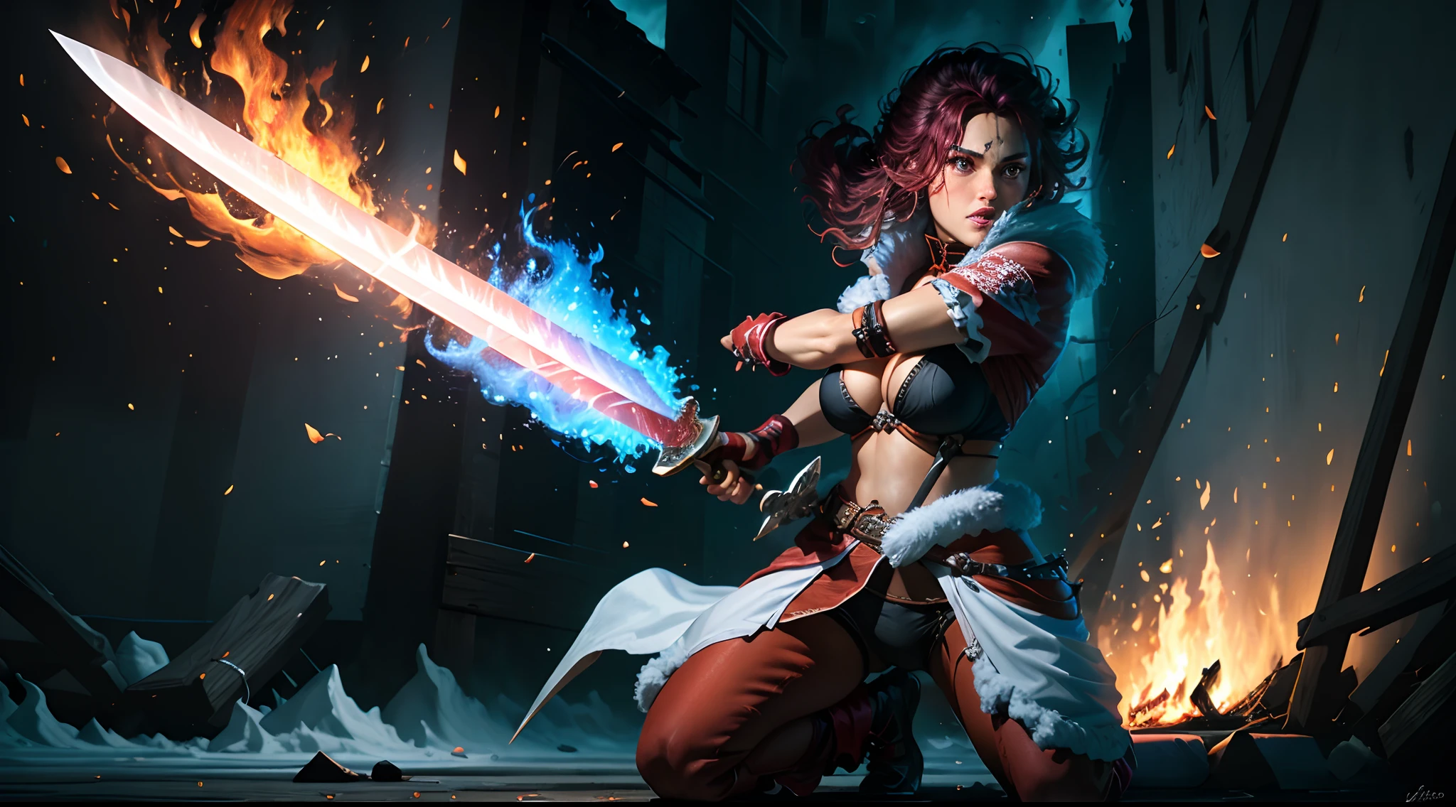 Fire and ice sword
