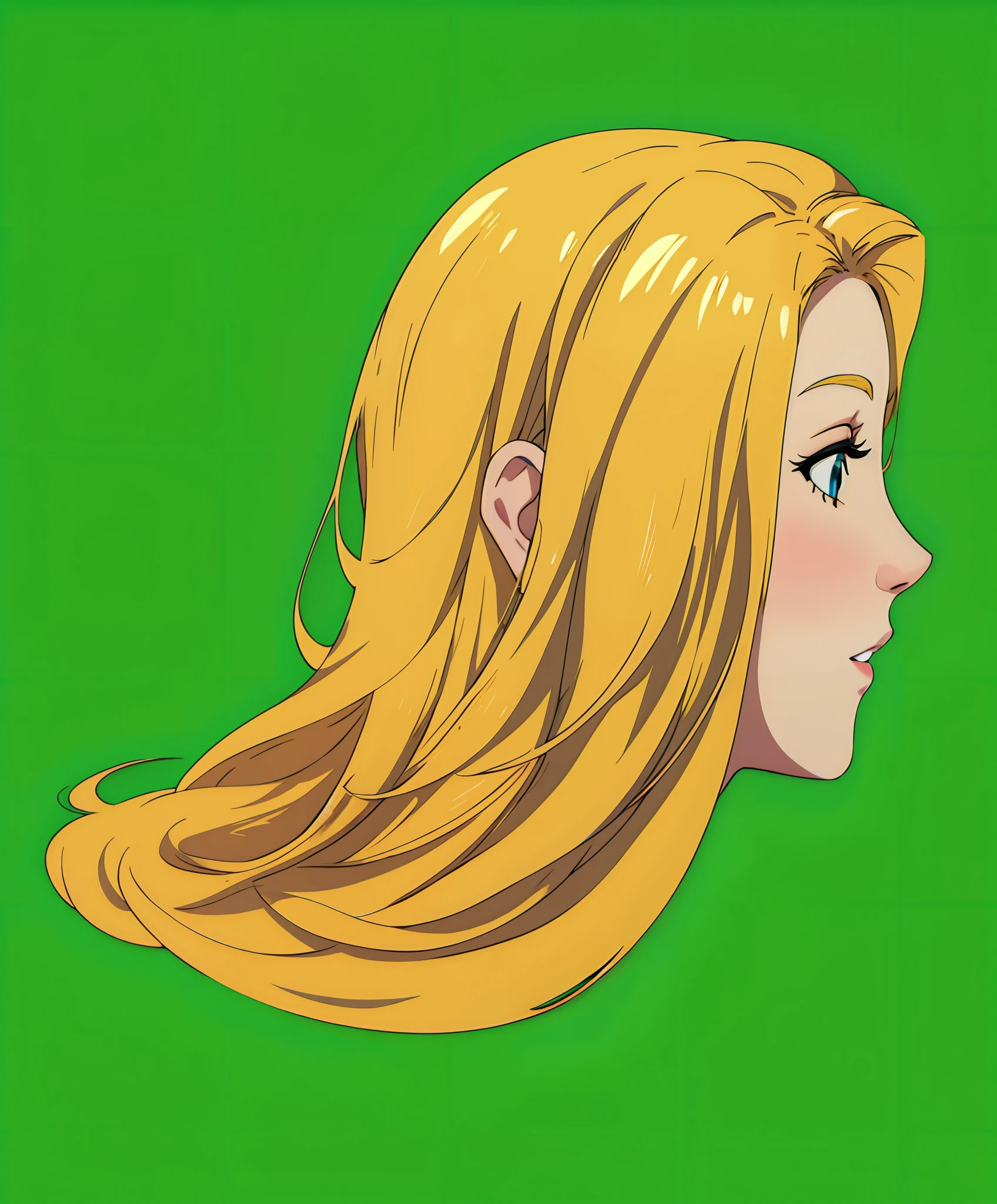 Turn this girl to cartoon, blond hair