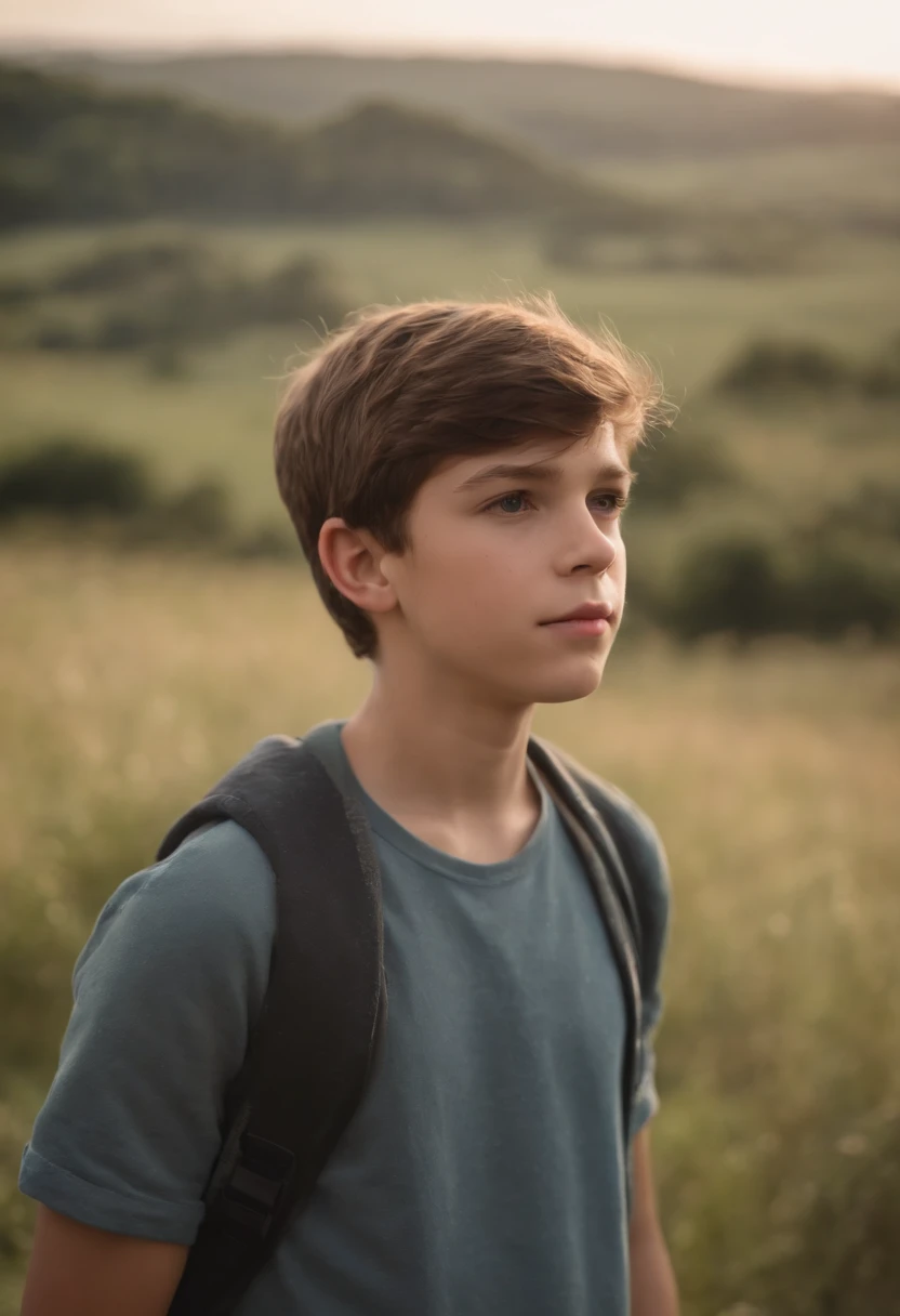 Um menino jovem de 14 anos sem roupa pelado corpo inteiro
