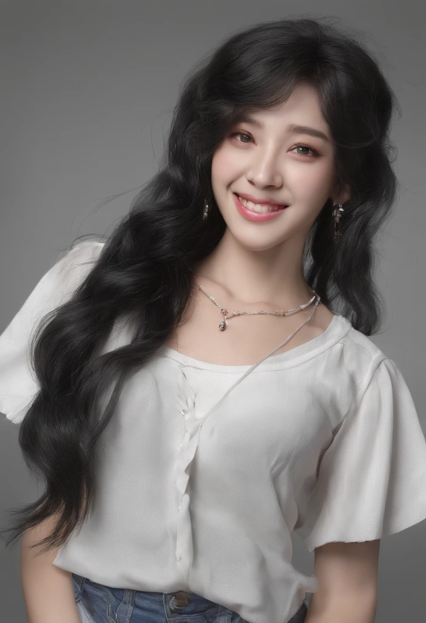 Black hair, hair bobbles, long eyeslashes, solid circle eyes, light grin smile, mole under eye, heart earrings, light grin smile, shy, wrinkled lips, hyperrealism, shadowy, stereogram, atmospheric perspective, Depth of field, One-person viewpoint, 8K, super detaill, ccurate, Best Quality, high resolucion, Best Quality, s whole body, stocklings, s whole body, UHD 4k, POV, f/1.8
