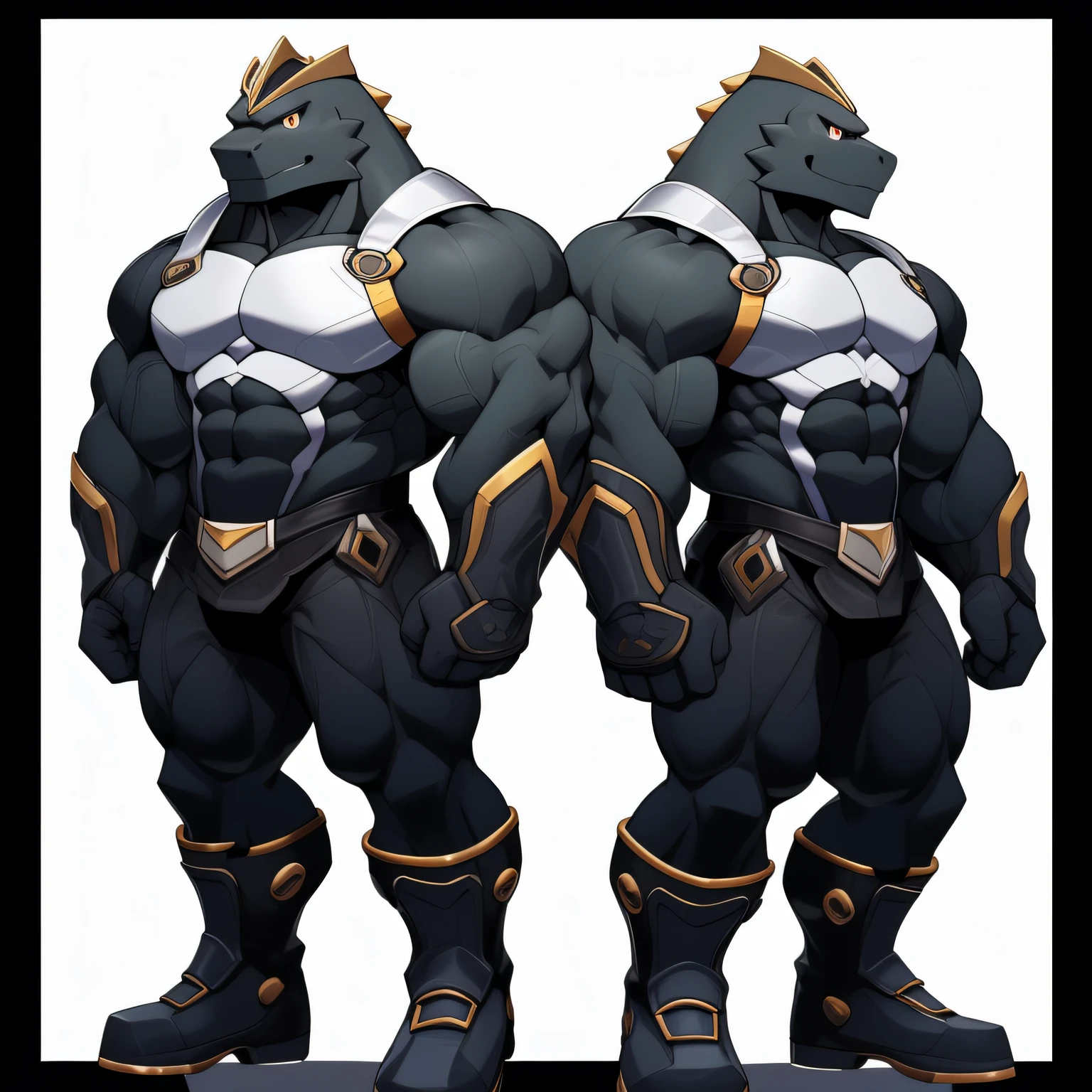 Primer plano de un personaje, ((Arte conceptual del personaje)), ((Character Design Sheet, Same character, frente, desde el lado, derriere)) Imagen del personaje, video game character design, video game character design, ((Obra maestra)), (((La mejor calidad))), 插圖, entorno Cambio de escena, pose too, (Fondo simple, fondo blanco: 1.3) regazo, multiple_Vistas, Arte conceptual, Hoja de referencia, multiple views, (Multiple views of the same character in the same outfit: 1.3.) Machoke, GigaChad, (Ojos muy detallados:1) (Cara muy detallada:1) (Iris y pupilas muy detalladas :1.2) Traje negro, massive muscles, pectorales enormes, ((pectorales masivos)) ((pectorales enormes)) ABS cincelados, pectorales enormes, Exaggeratedly huge muscles. A Pokémon Hero Whose Presence Inspires Trust and Respect. (((Su body negro cubre desde el cuello hasta los tobillos y las mangas cubren completamente los brazos, Botas, Guantes.))) ((Body de tela negra)) muslos musculosos enormes firmes, nalgas redondas y trasero redondo con la espalda, enorme ((huge buttocks))