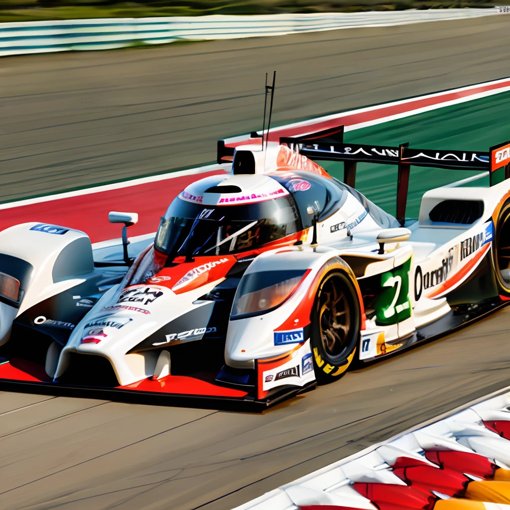 lmp race car with no roof a headrest that’s an aerodynamic fairing. large diameter wheels and a short wheelbase