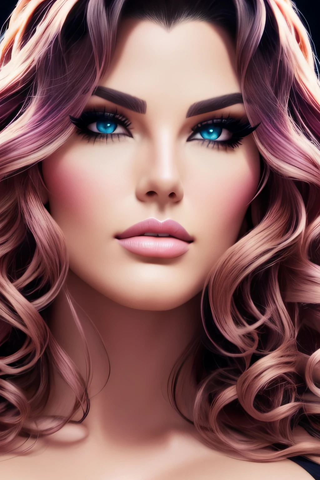 glam goddess, ultra realistic , torso portrait, front angled view,