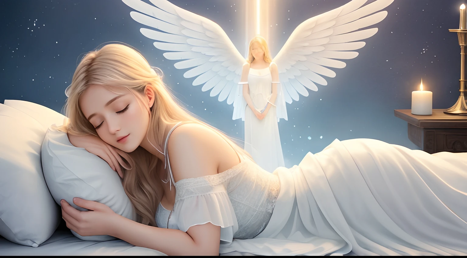 (guardian angel),(ASMR Role Playing Game),angels,Halo,Disembodied Beings,Gentle whispers,Soothing Voice,feathered wings,Glowing glow,Healing Hands,Caring Presence,Soothing aura,dreamy atmosphere,Soft harp music,celestial,Divine intervention,security & security,Restful sleep,Soothing Presence,Stress relief,Positive energy,Serene surroundings,Tranquil environment,Angelic Whispers,Relaxation and tranquility,Whispered Affirmations,Emotional support,Soft Guidance,Guiding Light,Spiritual Connection,Deep Relaxation,Mental well-being,Inner Peace,Warmth and coziness,Embrace of Love,A gentle touch,Light-filled dreams,Healing Energy,Mindfulness Meditation,Angelic Visitation,Soothing sensations.