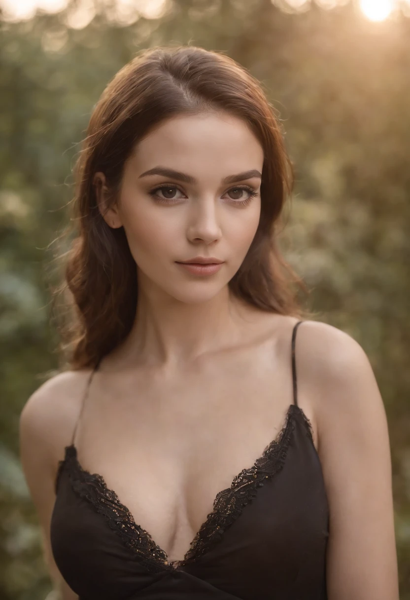 fotografia em branco e preto de mulher, Linda, 20 anos de idade, 60 quilos,165 cm de altura, cabelo castanho claro liso, olhos verdes claro, bronzeada, wearing black panties and bra, sentada na cama ajustando suas meias pretas na cinta liga, sorri para a camera