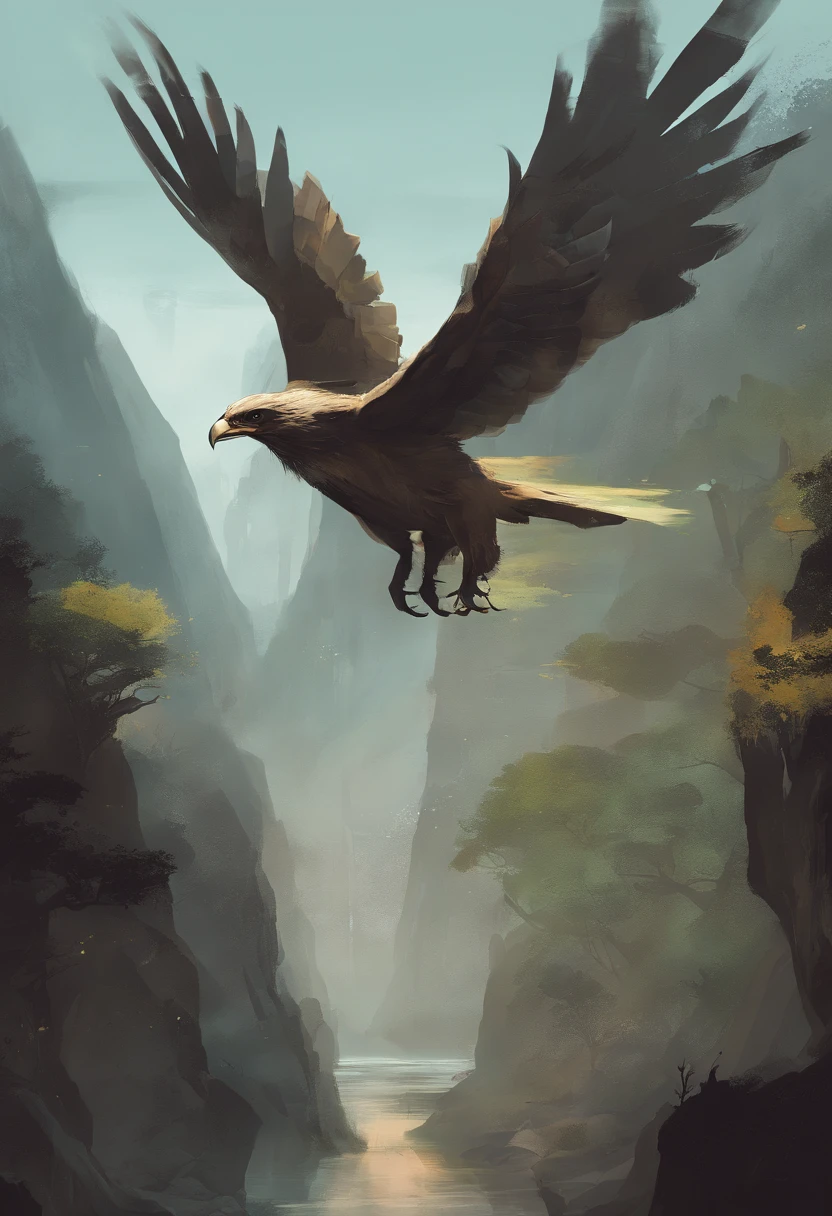 pintura de uma aguia voando