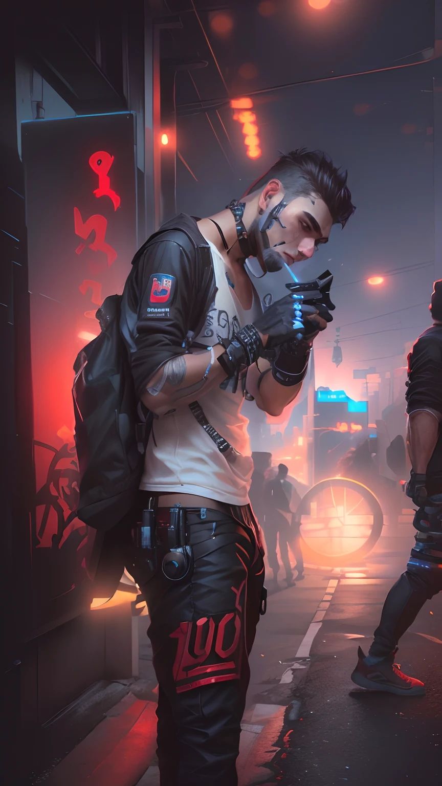 Change background cyberpunk handsome boy realistic face 8k realistic