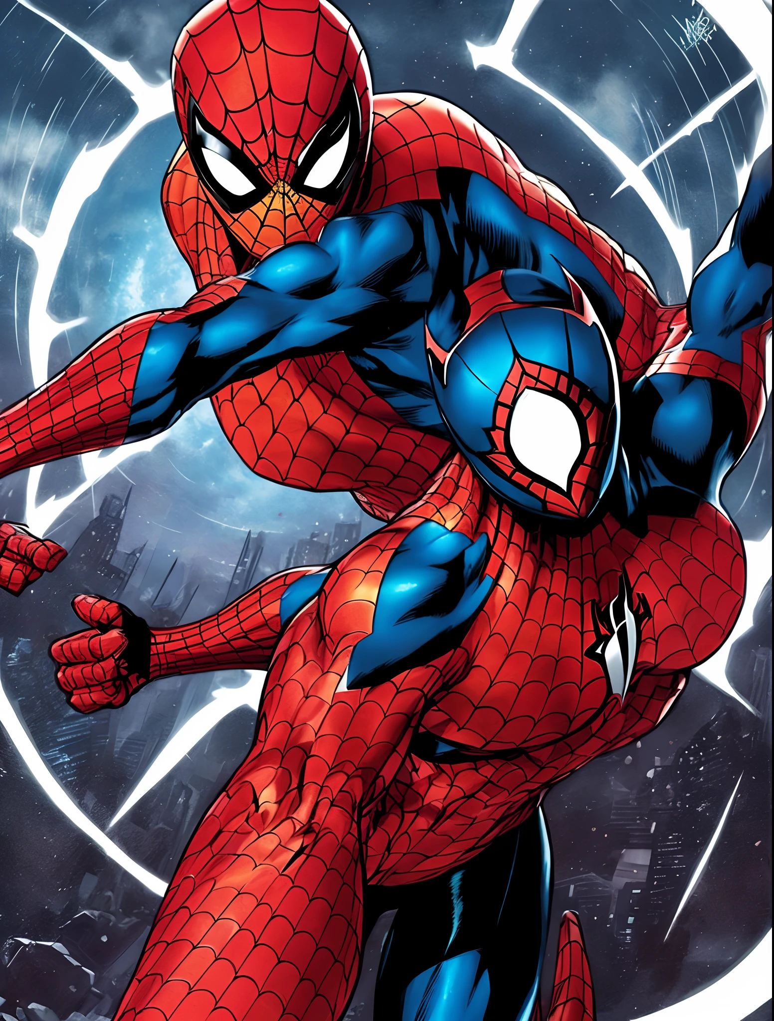 Miguel O'Hara, a brilliant and arrogant geneticist, finds himself accidentally transformed into Spider-Man 2099 after a sabotaged experiment