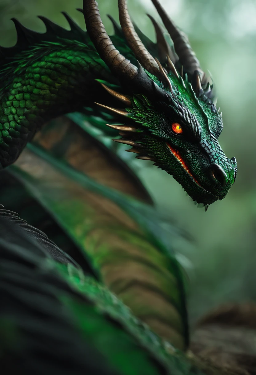 A green-eyed black dragon