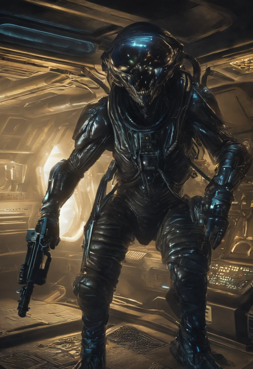 Aliens Colonial marine sneaking through hive