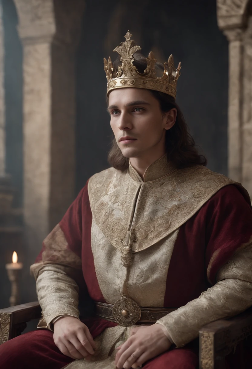 (Masterpiece, Masterpiece), Tarot, cartes, (delicate facial features), Male Emperor, couronne, sword, sitting on a throne, serious expression, 8k, Intricate details, (Digital artworks)