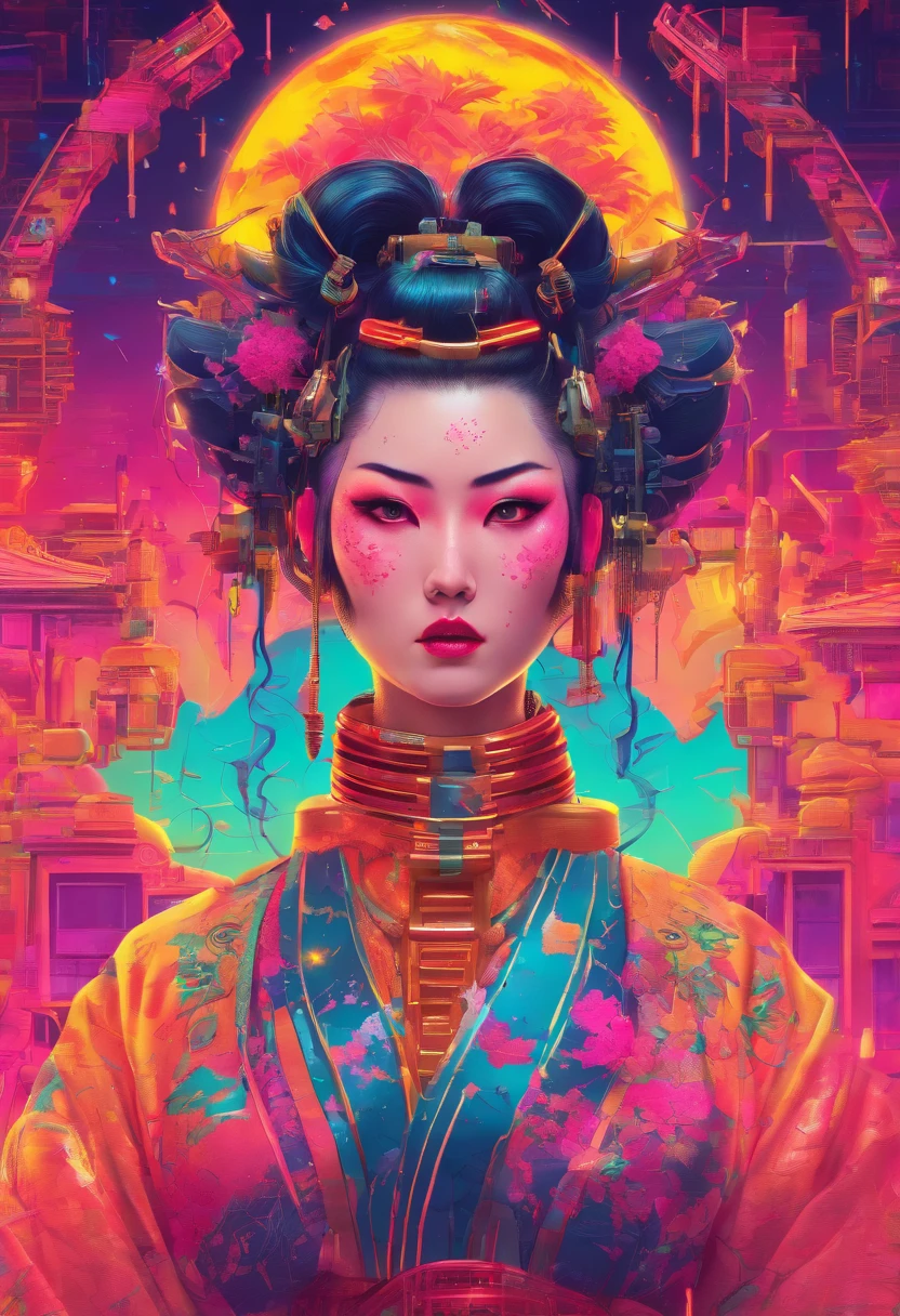 a highly detailed full body portrait of a geisha. 8k, octane render, Intricate hyperdetails, Symmetrical