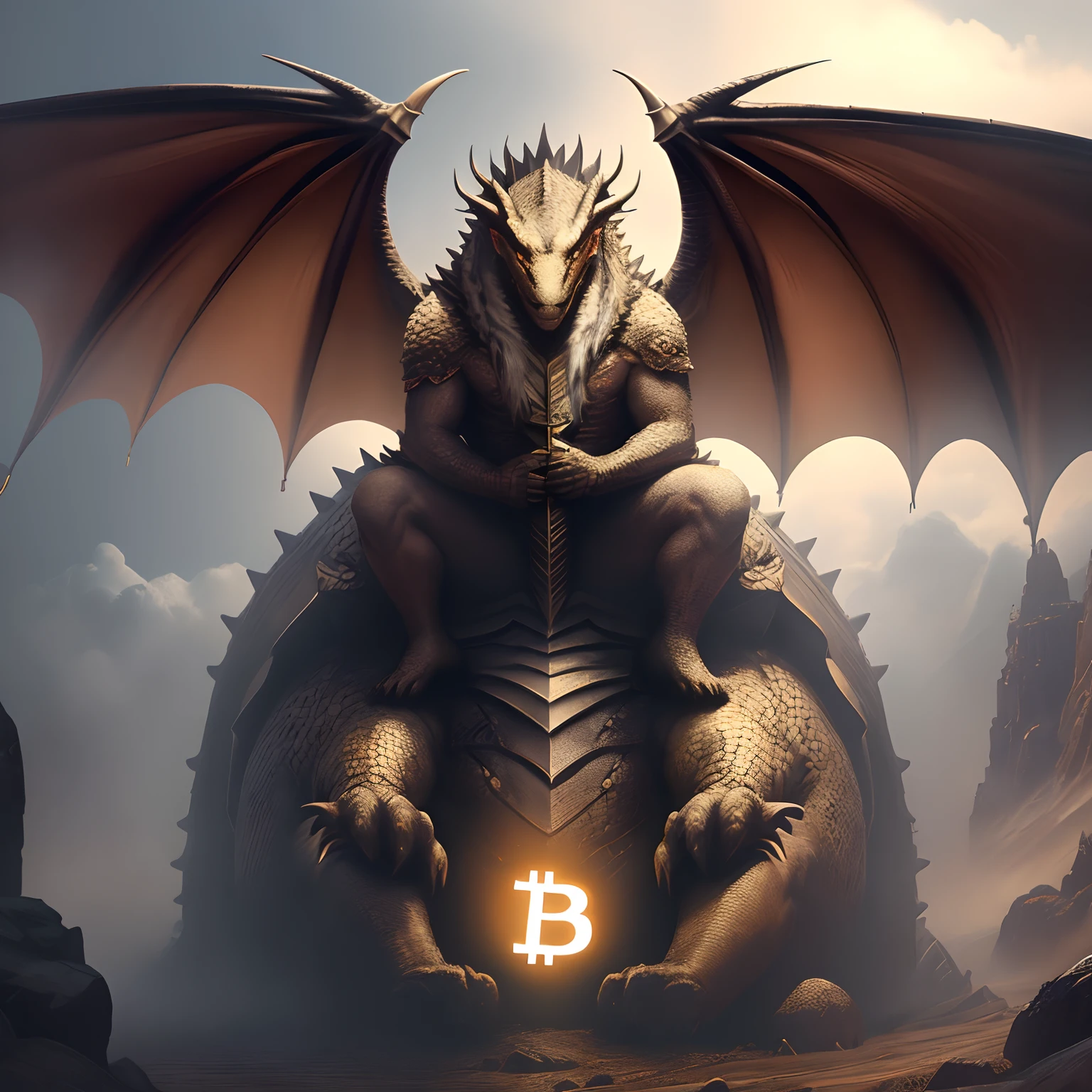 A demon vomiting coins and gems, that it looks like 80s fantasy art