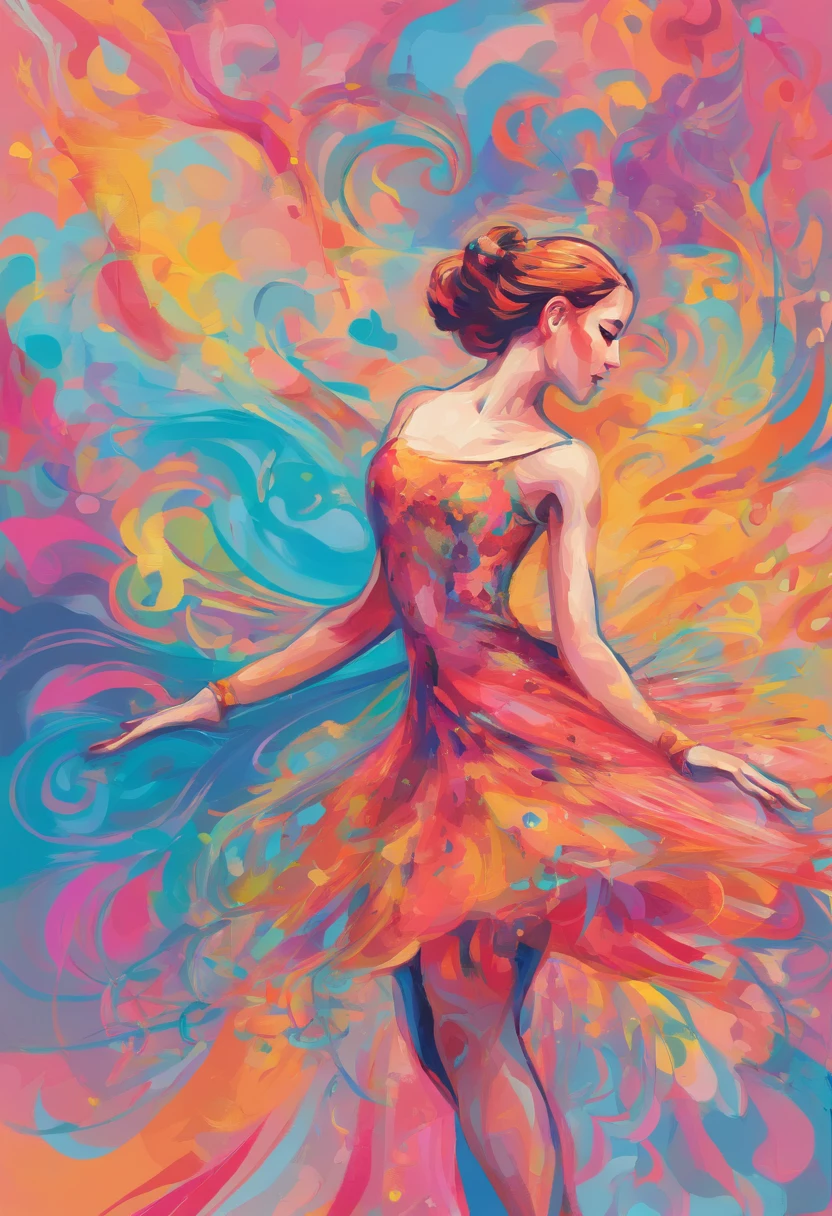 Delicate Ballerina Dancing Ballet　Future Near Manet and Degas Vector Pastels