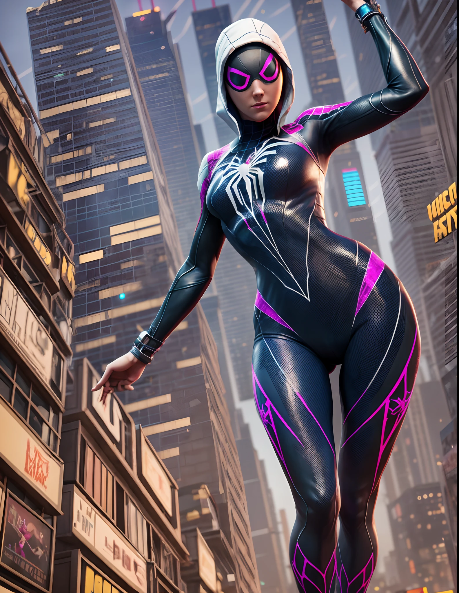 colorful scene, (shot of a woman wearing a spiderman costume), (skinny body:0.9), night city, (spider web:0.5), highest quality, particles, light rain, girl focus, breasts, (large breasts:1.6), night, outdoors, rainy, dark atmosphere, lightning, detailed background, masterpiece, moody, (realistic:1.3), latex combat clothes, spider girl mask, (venom suit:1.2), ((hands behind body, hands behind leg)), perfect skin, perfect lighting, perfect shading, (realistic fabric texture), volumetric shading, subsurface scattering, hyperrealistic, dynamic pose, dynamic movement, (photorealistic:1.4), full body in frame, (assassin's creed hoodie, assassin hoodie), detailed hands, (rainbow skin:1.4), spread legs, open legs open arms, welcoming arms, deadpool costume, spread arms, ((lying on the ground)), sitting on ground, (female succubus, succubus:0.9), (black suit spider girl, venom costume:0.3), squatting position, ahegao face, (fire costume)