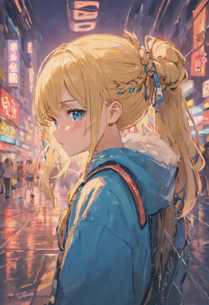 1girl, blonde hair, braided hairstyle, bangs hair, hairstyle with braids, blue eyes, wearing camouflage sweater, high res, ultrasharp, 8k, masterpiece, looking at viewer, forest camouflage, fine brushwork, subtle shading, precise detailing, meticulous artistry, striking contrast, photography, serious, cute, paint splashes, splatter, outrun, vaporware, shaded flat illustration, digital art, trending on artstation, highly detailed, fine detail, intricate