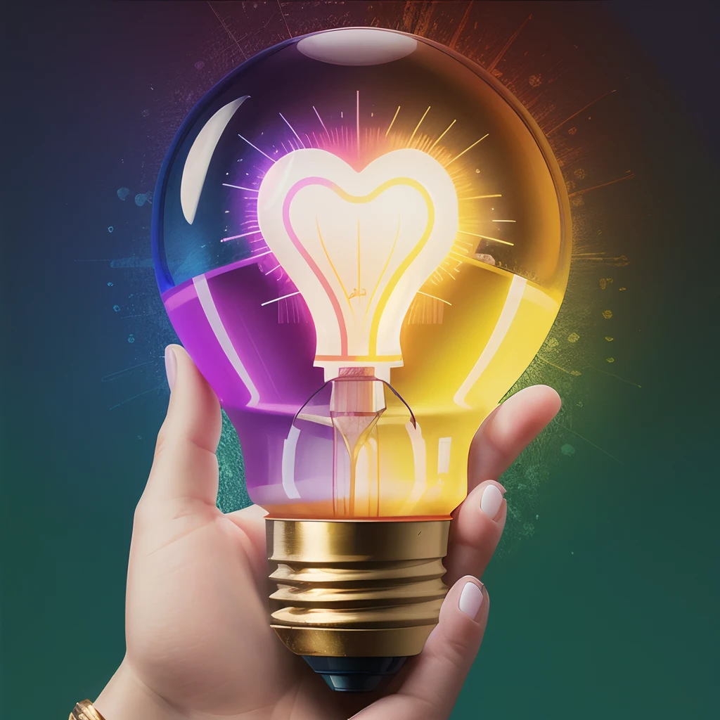 Create a light bulb that evokes emotional intelligence with vibrant colors and has the phrase Master emotional intelligence