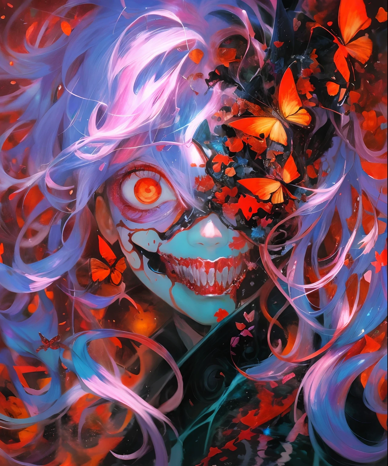 chica anime con ojos de mariposa y pelo rojo, Ghoul de Tokio, Mejor fondo de pantalla de Anime 4K Konachan, Ken Kaneki, Anime Art Wallpaper 4K, Anime Art Wallpaper 4K, Greg Tocchini, Fondo de pantalla de manga 4 k, con ojos rojos brillantes, Arte abstracto de anime, Artgerm y James Jean, Trending Anime artwork, Anime Art Wallpaper 8K, Hermosa obra de arte de anime