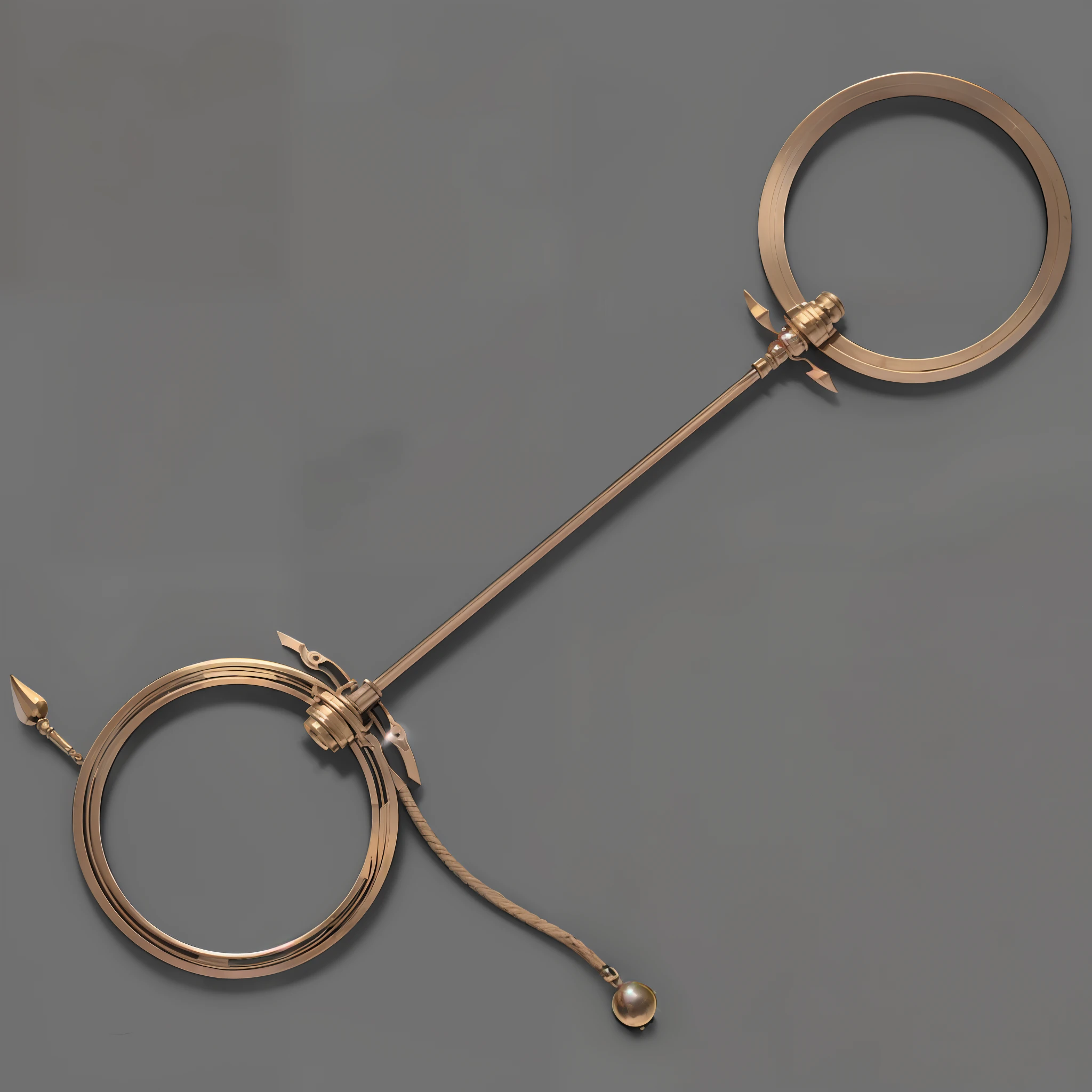 A stick of 1,2 meters long and 2 cm in diameter. Features a symmetrical structure with equally spaced rings.