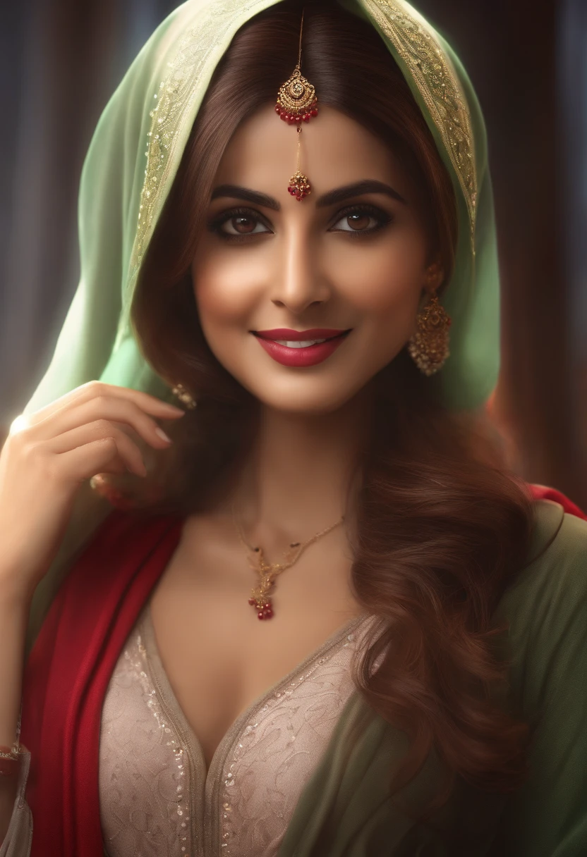 Day time, vidéo of a sexy girl with hijab she suck a cock (Shilpa Shetty), look at a camera and smile, red hijab, (green eyes:0.8), cute young face, 18 yo, small natural breasts, soft volumetric lights, (backlit:1.3), (cinematic:1.3), intricate details, (ArtStation:1.2), red bra and panties, nsfw, full body image