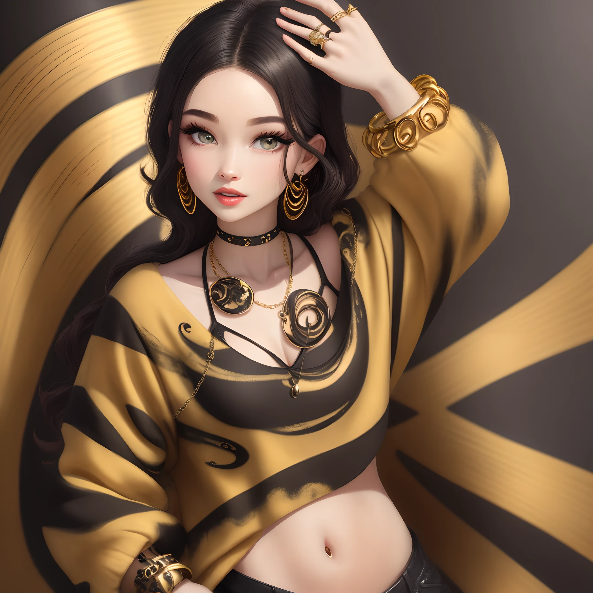 Black and gold swirled ring
