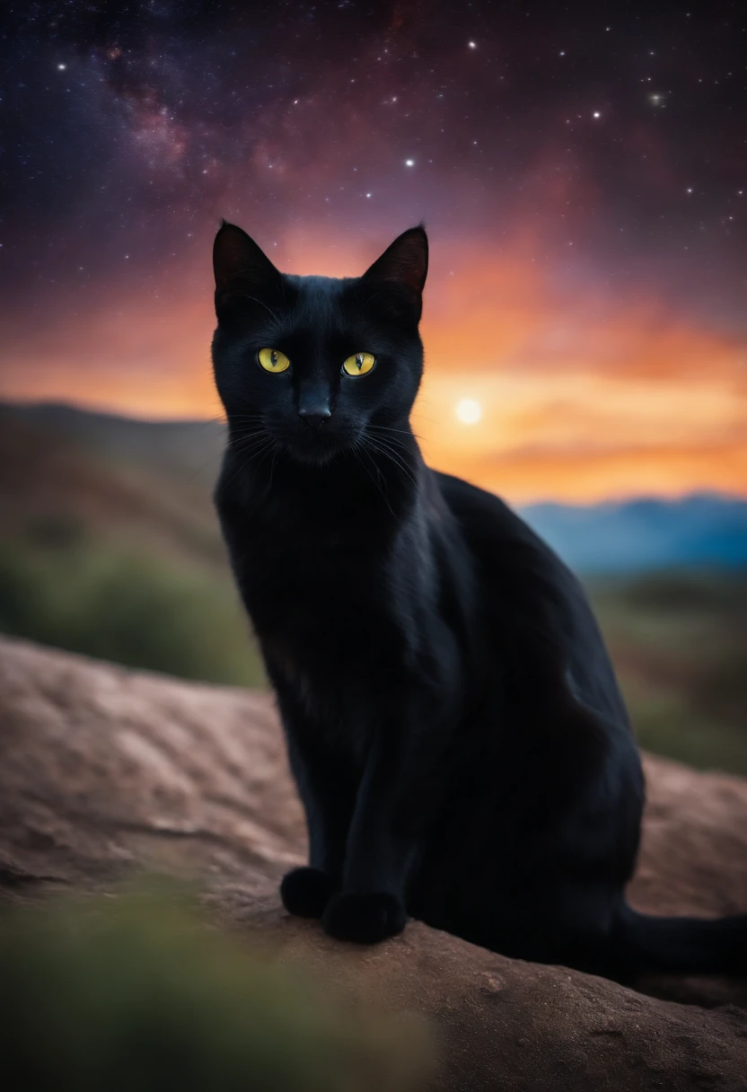 The Mysterious (black cat), Looking straight into the soul, Sly look, in space, paradox, in time and space.