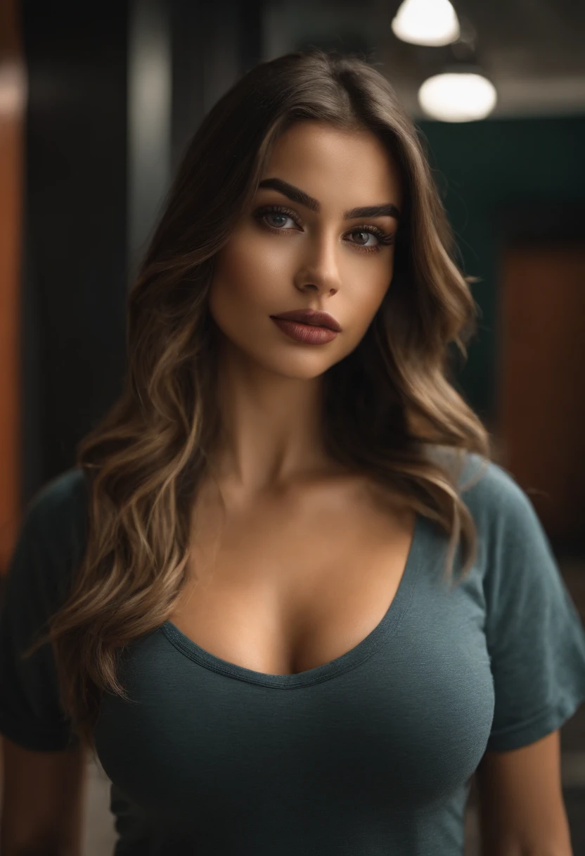 Arafed 27-year-old female, Chica sexy con ojos verdes, ultra realista, meticulosamente detallado, Retrato Sophie Mudd, cabello rubio y ojos grandes, selfie de una mujer joven, Ojos del dormitorio, mujer similar a Violeta Myers, sin maquillaje, Maquillaje natural, staring directly into camera, cara con artgram, maquillaje sutil, Impresionante cuerpo completo, IN THE GYM Medium to large bust