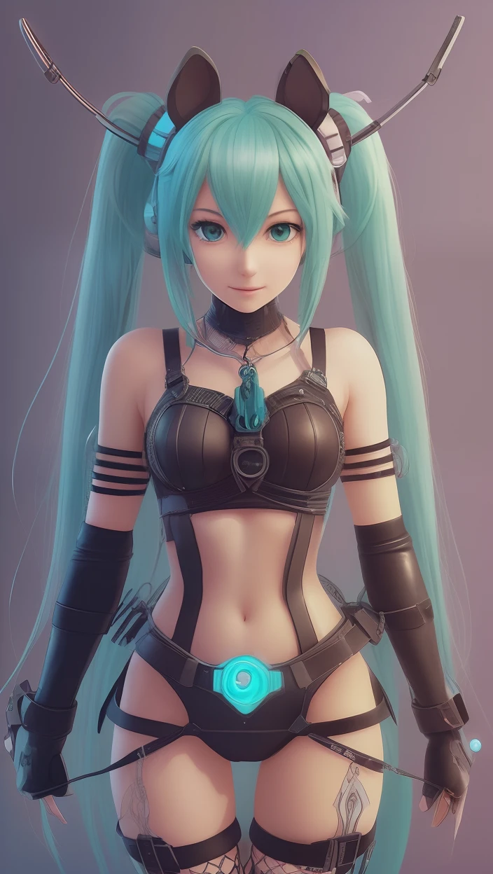 hatsune miku with a reverse bear trap
