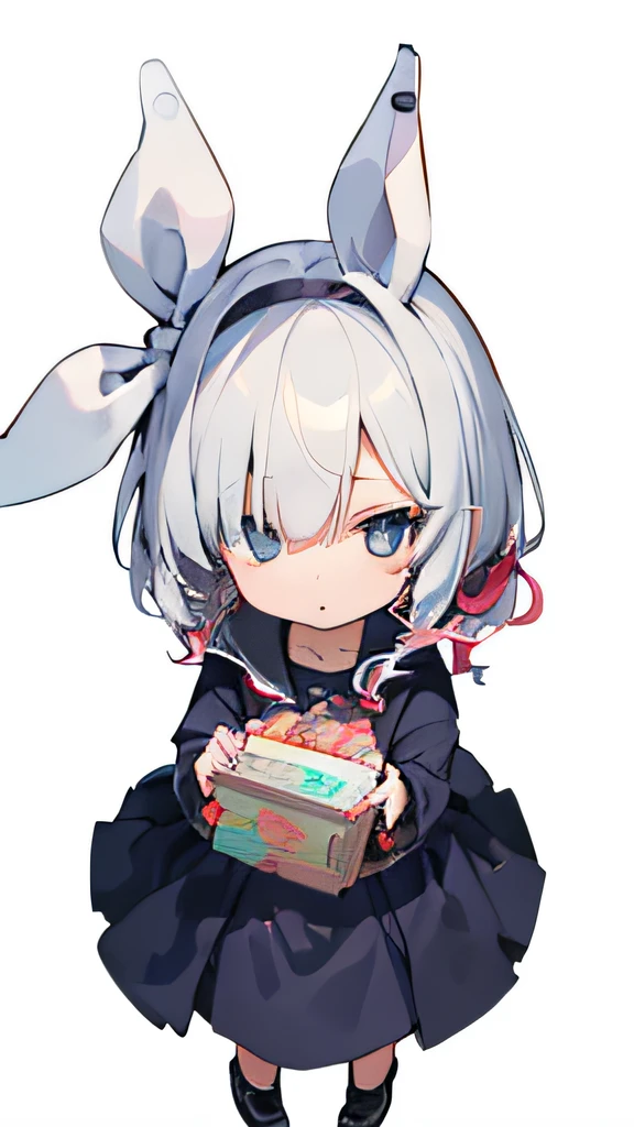 (masutepiece, Best Quality:1), 1girl in, Solo, Chibi, White background