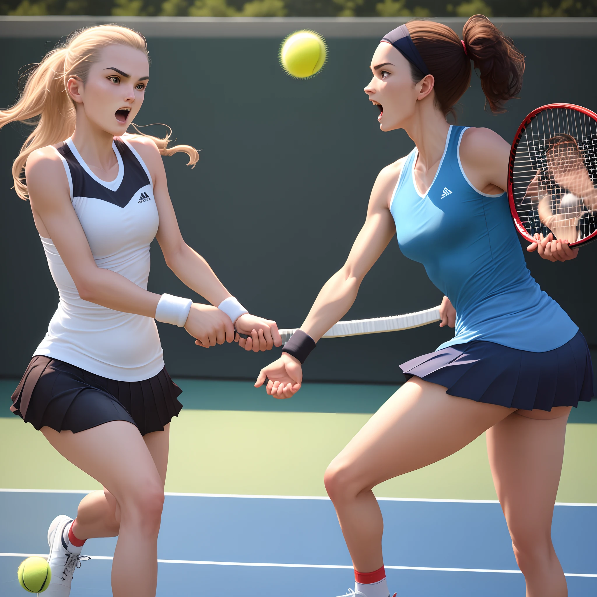 Jesus and satan playing against each other in tennis