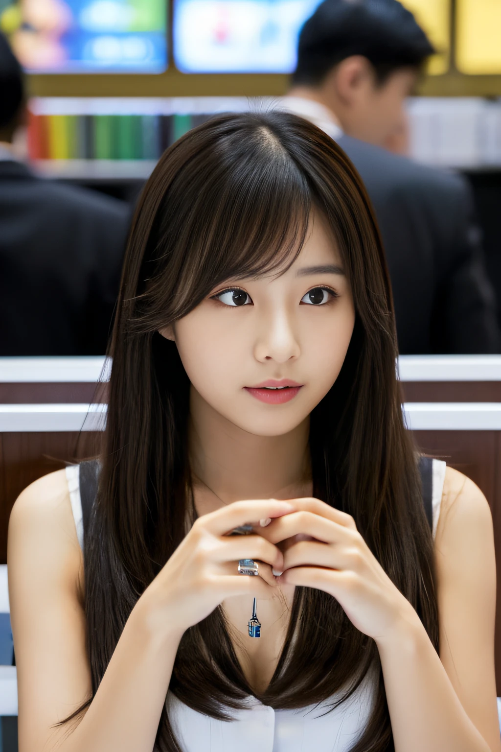 (Best Quality,8K,High resolution:1.2),(Beautiful Realistic Asians:1.4)、(cute Japanese girls:1.4)、(爆乳:1.20),(Glamorous)、Beautiful、夏天、officeworker、21years old、Land of Dark Nights、Wagas、dark sky、Professional、The real world、I want to marry a beautiful woman whose chest pops、Lovers、love letter、As Time Go by、