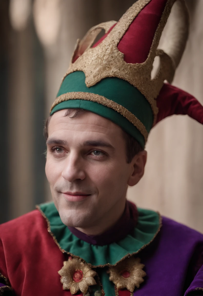 Closeup photo of a court jester