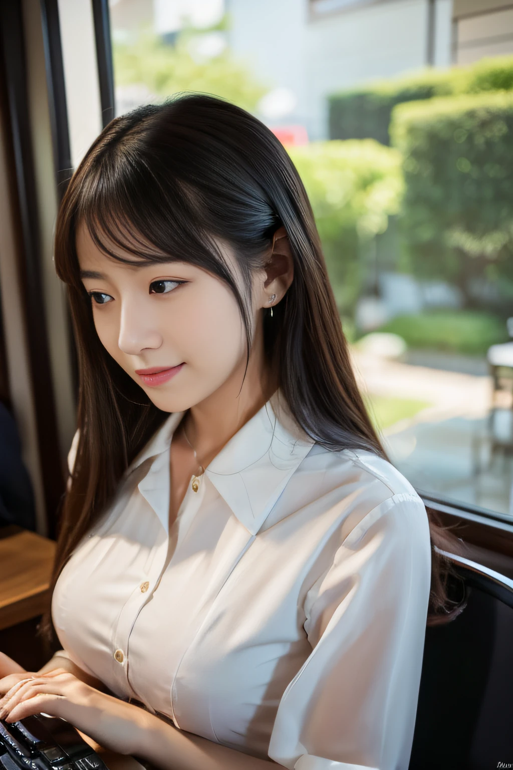 (Best Quality,8K,High resolution:1.2),(Beautiful Realistic Asians:1.4)、(cute Japanese girls:1.4)、(爆乳:1.20),(Glamorous)、Beautiful、夏天、officeworker、21years old、Land of Dark Nights、Wagas、dark sky、Professional、The real world、I want to marry a beautiful woman whose chest pops、Lovers、love letter、As Time Bosebai、
