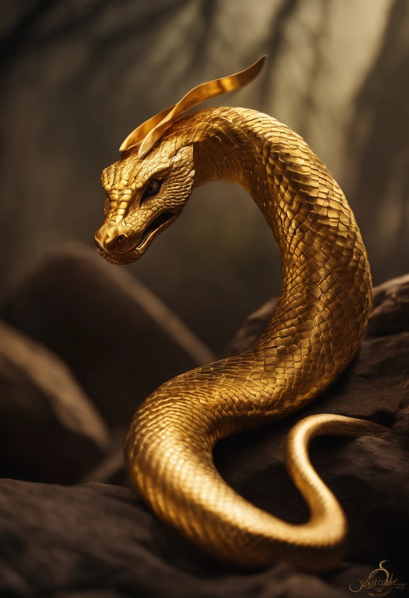 please create me a logo with a golden cobra