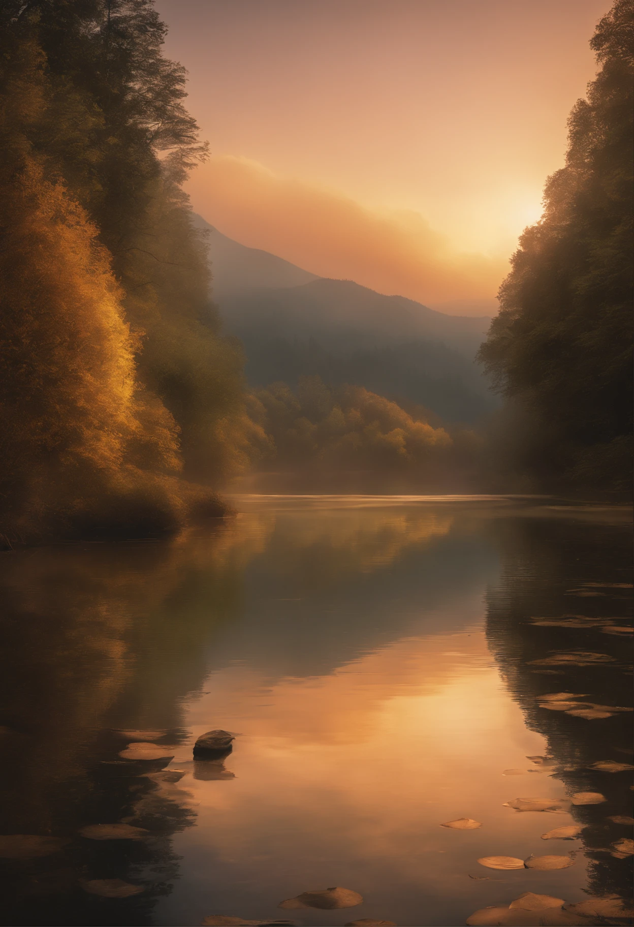 (best quality,4k,8k,highres,masterpiece:1.2),ultra-detailed,(realistic,photorealistic,photo-realistic:1.37),digital,illustration,abstract,gradient color,wavy pattern,smooth texture,surrealism,dreamy atmosphere,soft lighting,soft hues,soft edges,vibrant colors,gradient background,circular shapes,flowing lines,ethereal vibe,layers of depth,magical,transcendent,serene,calm,peaceful,universe,cosmic,touch of mystery,sunrise over mountains,misty clouds floating in the sky,reflection in water,golden rays of sunlight illuminating the scene,subtle shimmering lights,tranquil lake surrounded by lush green trees,gentle breeze rustling the leaves,harmony between nature and technology,intricate details in every element,one-of-a-kind,visually captivating,mesmerizing.