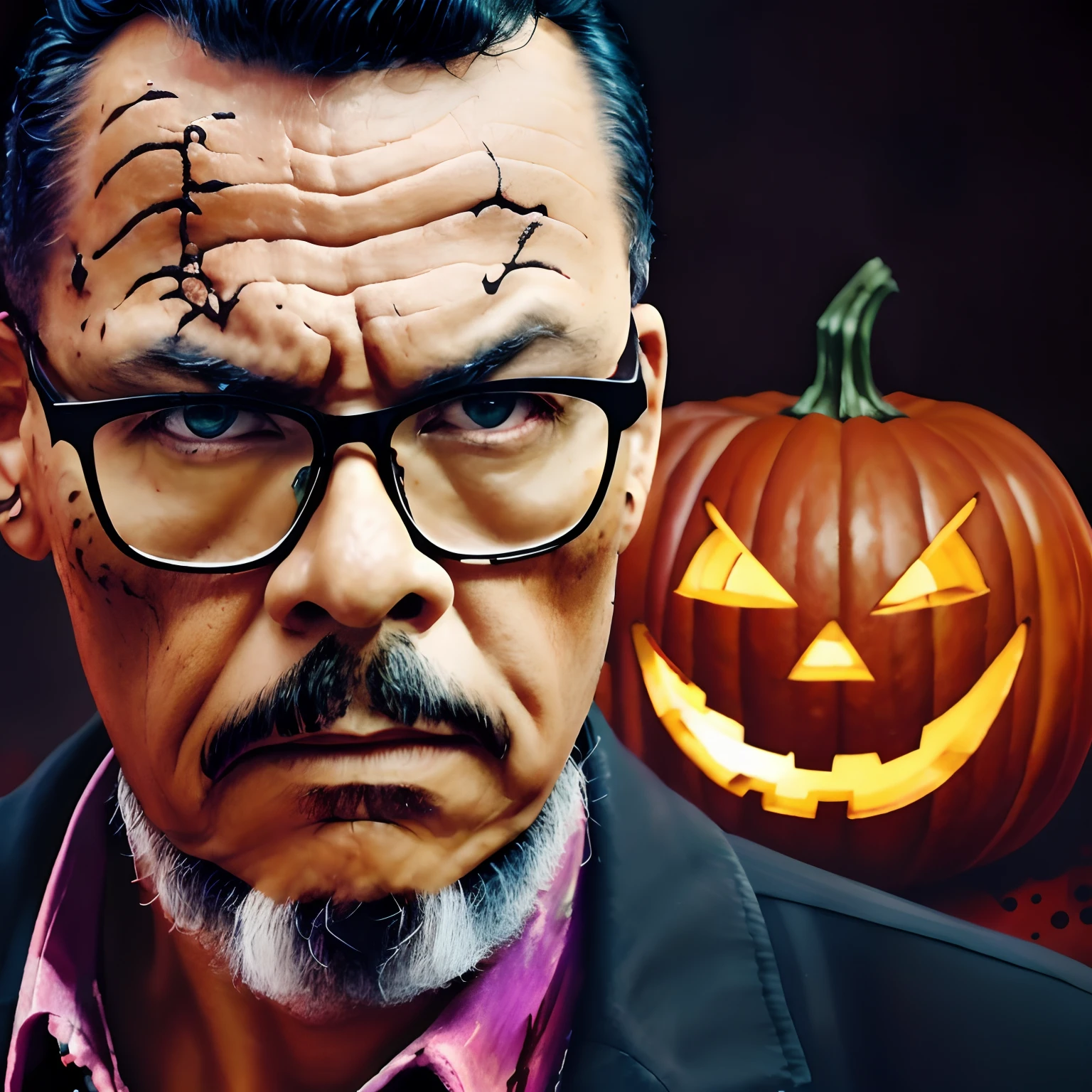 guttojugg1, Colorful paintings by Frankstein, Close-up, Halloween-themed aesthetics, Nicholas Samori style,Composition in the play,filmposter,8K