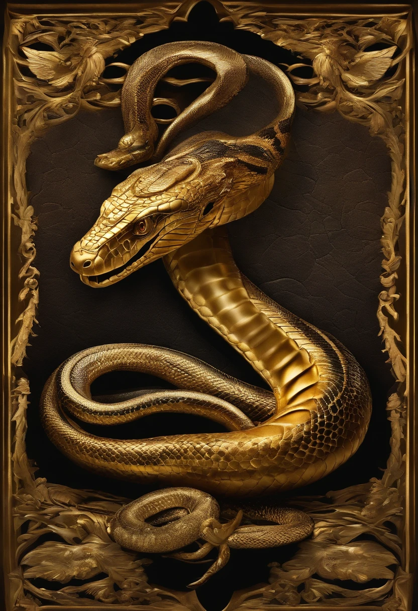erstelle mir bitte 5 logos mit jeweils verschiedenen goldenen cobras