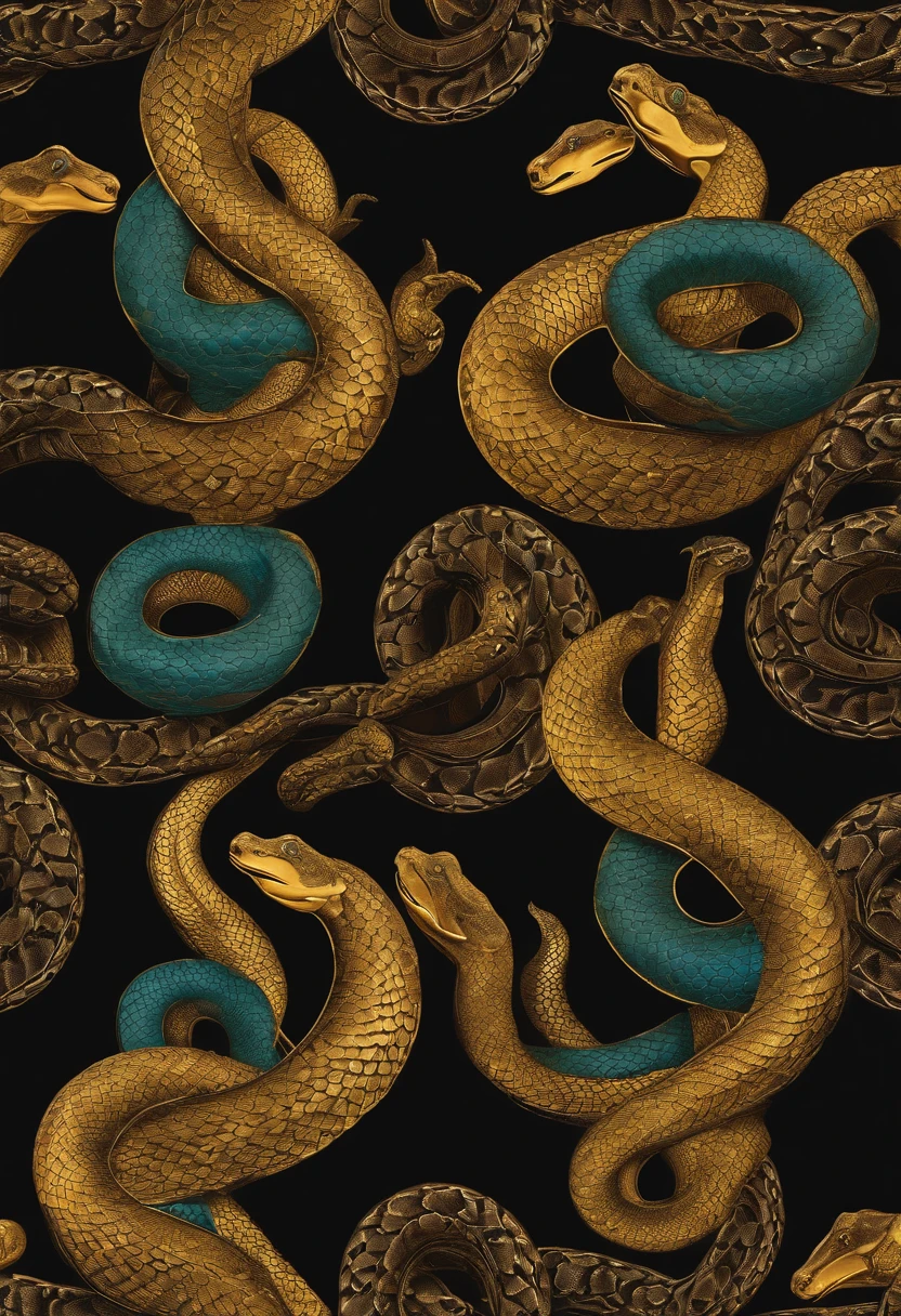 erstelle mir bitte 5 verschiedene logos mit goldenen cobras