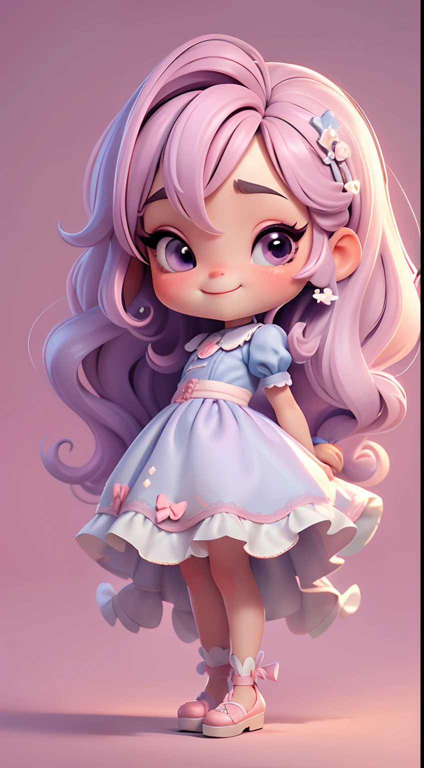 Create an 8K version of Alice's character.
Boneca Chibi Alice: Deve ficar charmoso e bonito, Preserve the iconic elements of the original character. Alice Chibi deve ter um rosto redondo com grande, olhos brilhantes, long eyelashes and rosy cheeks. Seu cabelo deve ser curto e tons brilhantes de castanho claro ou claro.
Vestido bonito: Dress up chibi Alice in a beautiful and elegant dress in shades of pink or lilac . O vestido pode ter babados, renda & detalhes, referring to the theme of Wonderland. Add loops or ribbons, Para dar um toque de delicadeza.
avental & Arco: Adicione um avental branco sobre o vestido de Alice Chibi, It is tied at the waist with a thin bow. O avental pode ter pequenos detalhes, como bolsos ou bordados finos.
Meias e sapatos bonitos: Complete o look chibi de Alice com meias listradas azuis e brancas ou detalhes divertidos. standingn, Coloque sapatos de boneca bonitos, com gravatas ou fivelas.
Magic Accessories: Add charming accessories to Alice's chibi, like a bow in the hair or a tiara with Wonderland details. You can also get your hands on beautiful themed accessories.
Certifique-se de adicionar sombras, texturas e detalhes nos cabelos, Alice Chibi's clothes and accessories, to make it even more charming and charming. Give him a smiling expression and a sweet smile on his face, Capturing the essence of the character in a subtle and charming way.