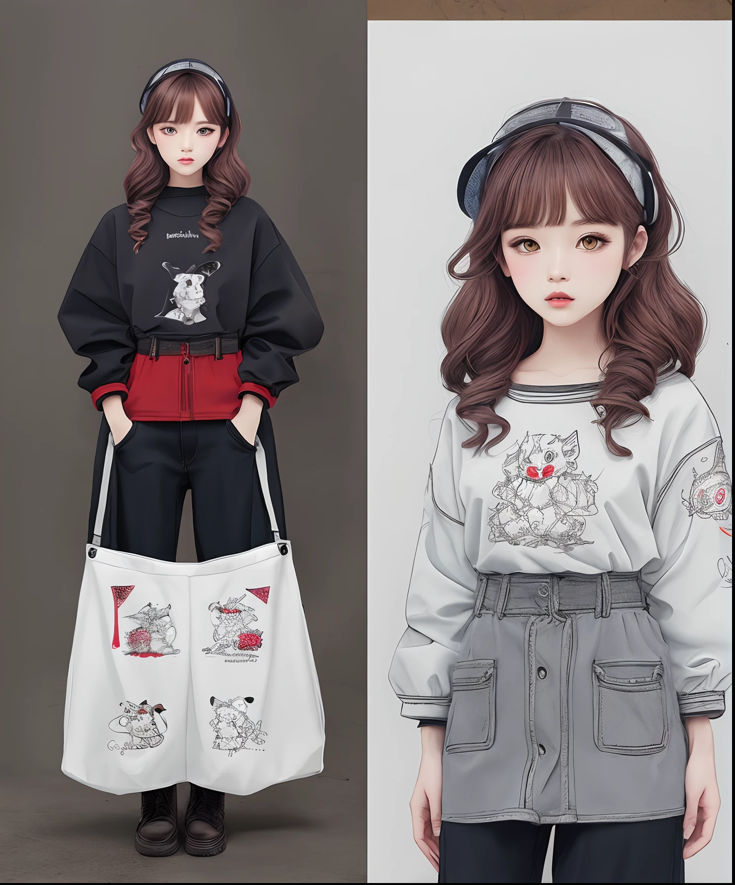 Colored lead style clothing with illustrations